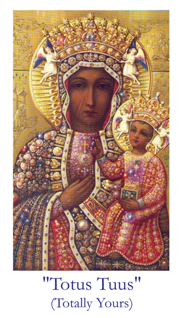 Totus Tuus / Our Lady of Czestochowa Prayer Card***BUYONEGETONEFREE***